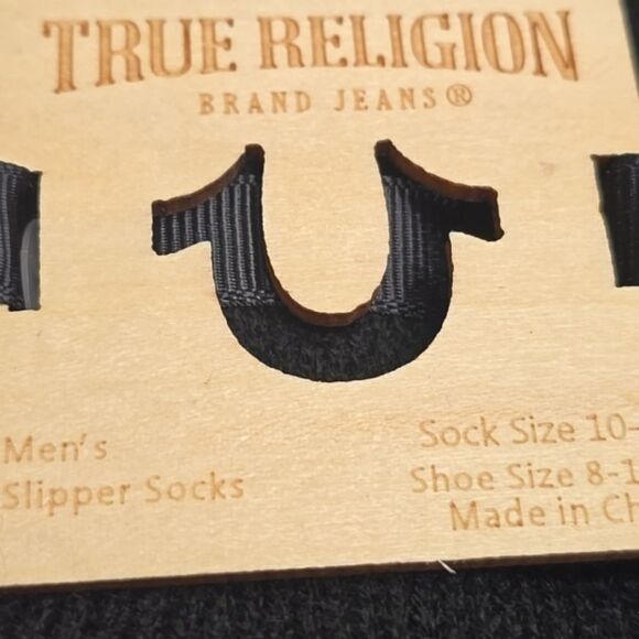 True Religion Horseshoe Logo Slipper Socks - Picture 3 of 3
